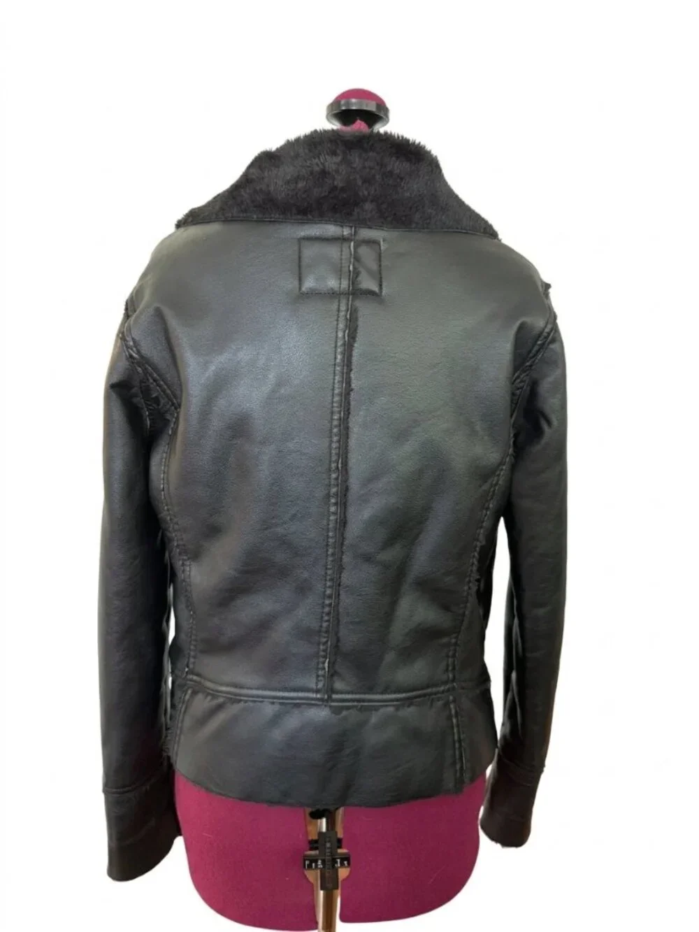 Blank NYC Girl's Faux Leather Moto Style Jacket - Size Kids L